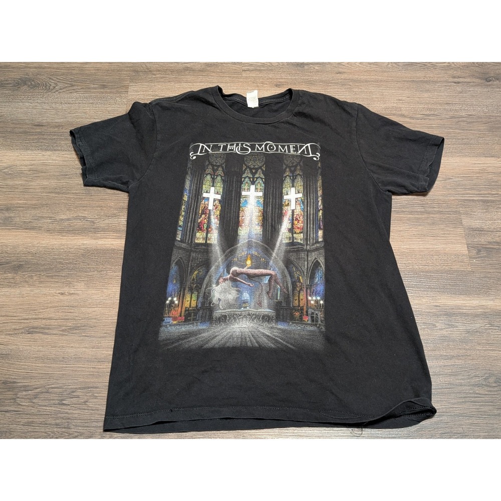 In This Moment Band T-Shirt Mens Large Black Cathedral Graphic Metal Maria Brink